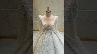 White pearl heavy embroidery work designer gown viral trends luxury desiner gown