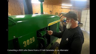 Checking the charging system on my 3020 John Deere and converting the 12v Generator to an Alternator
