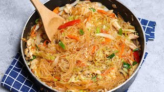 Pad Woon Sen  (THAI GLASS NOODLES STIR FRY RECIPE)