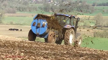 "Pocket Rocket" Spreading Muck on the Slopes.  New Holland action.