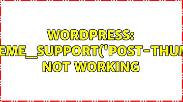 Wordpress: add_theme_support(