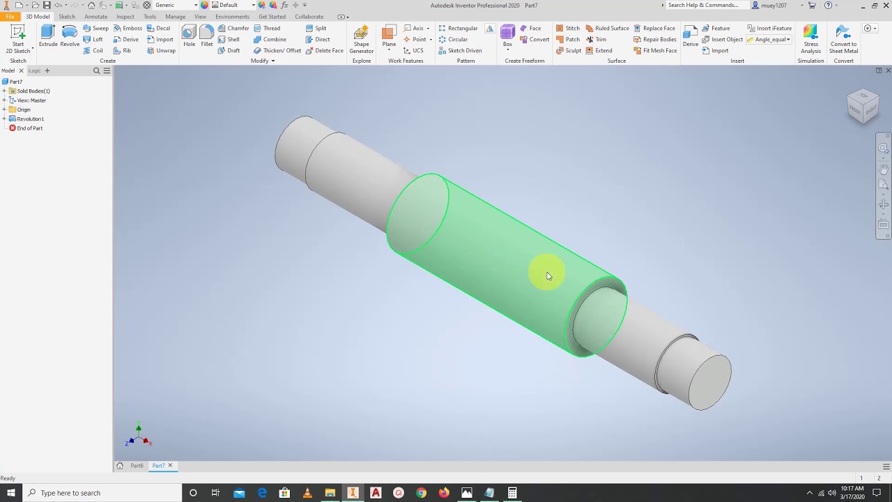 Shaft Guide Inventor Inventor 3D Shaft (Part 2) - YouTube