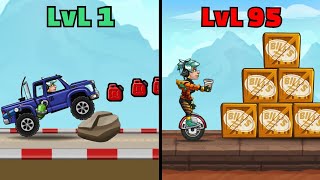 Hill Climb Racing 2 - SKILL From LvL 1 To LvL 100 (WHAT'S YOUR LEVEL?)