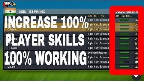 Wcc2 increase player skills 100% in all format | Wcc2 new version 2.5.5 | Hindi |