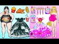 Paper Dolls Dress Up | DIY Fat Wednesday VS Thin Rapunzel CANDY Costumes Dress Up | DIY Barbie Story