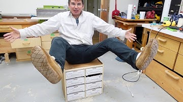 Ladekast van karton, houdt mijn gewicht vast