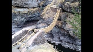 The Last Inca Rope Bridge In The Highlands Of Peru: Qeshwachaqa