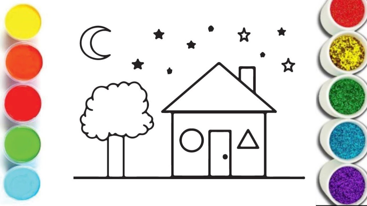 How To Draw A House 🏠 Step By Step | House Drawing For Kids | Super ...