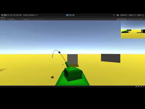 Projectile Trajectory and Simple Tank Movement in Unity | Showreel