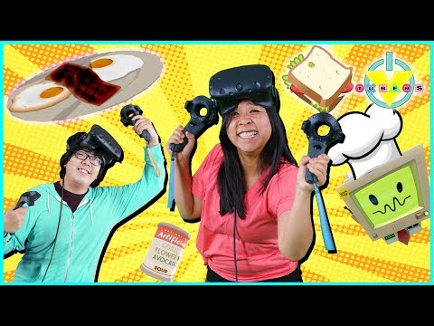 Virtual Reality VR Job simulator  Let's Play with Ryan's Mommy and Daddy