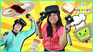 Virtual Reality VR Job simulator  Let's Play with Ryan's Mommy and Daddy