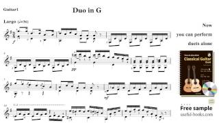 duo in g, classical guitar part 1 only