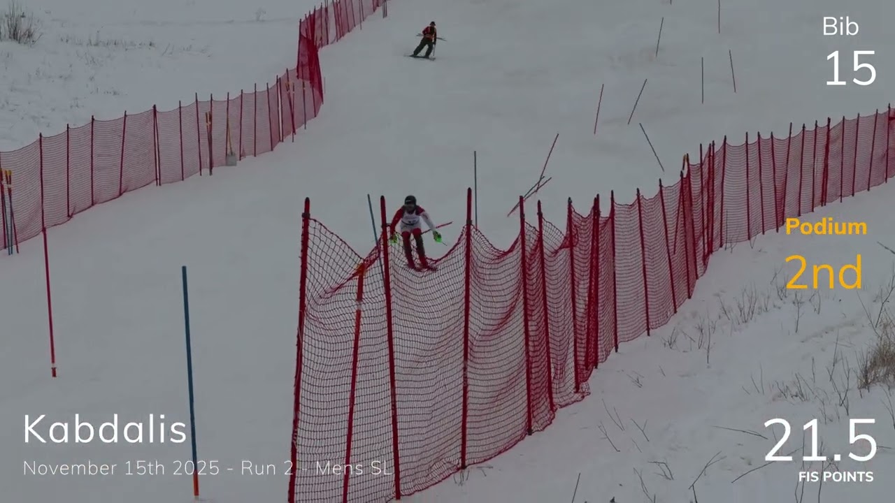 IR Kabdalis Men's SL FIS Race Nov 15 2025 Run 2 - Fastest Men from Run 1