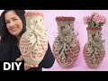 Como Fazer Vaso de Flores de JUTA E  BEXIGA  - DIY Vasos Decorativos - Vaso de Juta