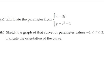 Eliminate the parameter, sketch the graph and indicate the orientation of the curve.