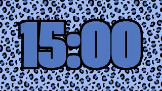 15 Minute Aesthetic Blue Cheetah Print Timer | Relaxing Music | Deep Focus screenshot 1