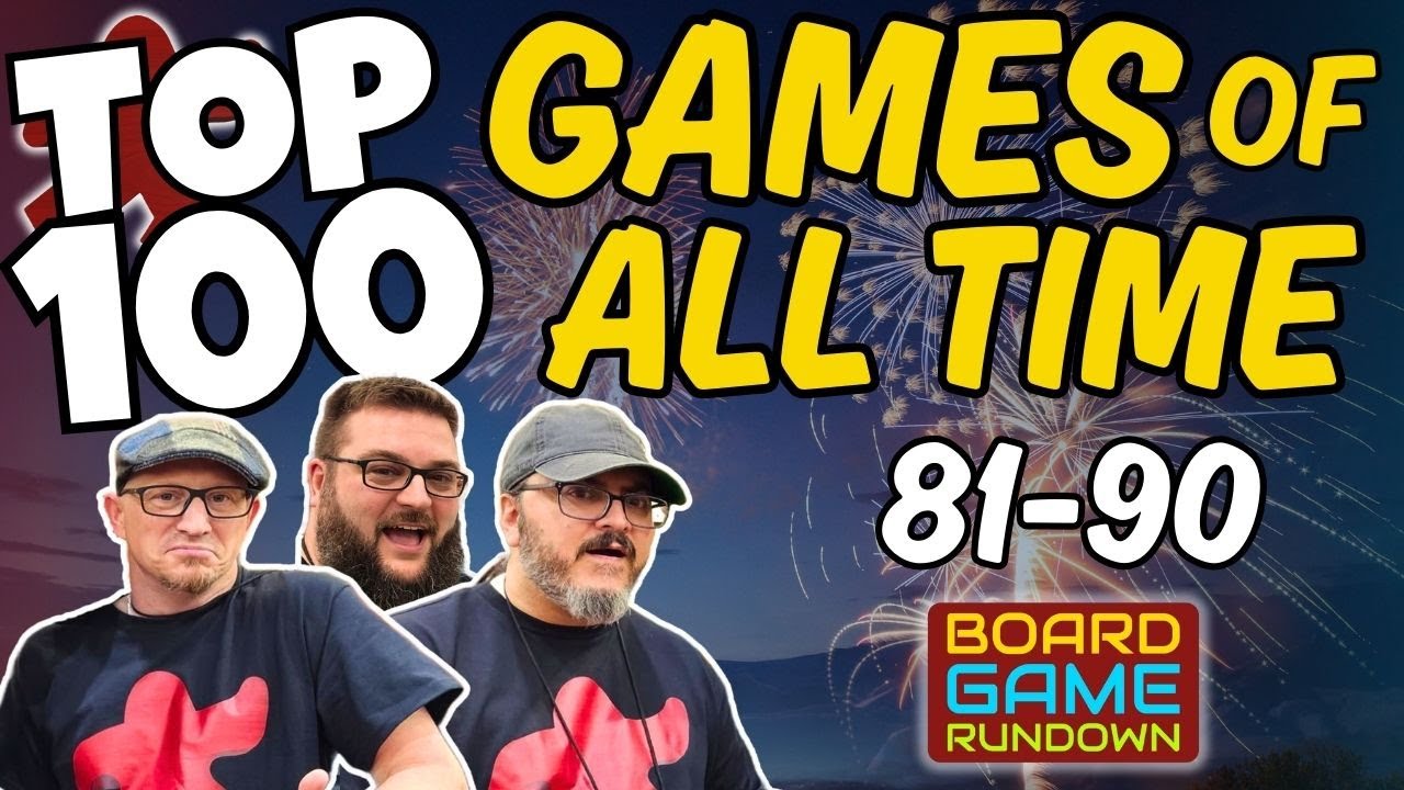 2025 has come to a close so the guys from the Rundown have reranked all their favorite games and they're ready to share how the list has changed! They'll be covering their Top 100 board games of all time, each host with 10 games a piece. These will be released over the next several weeks so stay tuned as we gradually build towards our favorite games of all time. Tell us your favorites in the comments!
0:00 Intro
1:26 Tim's 90
4:10 Bob's 90
5:54 Mike's 90
7:49 Tim's 89
9:10 Bob's 89
10:48 Mike's 89
12:42 Tim's 88 
15:03 Bob's 88
17:50 Mike's 88
20:04 Tim's 87
21:15 Bob's 87
23:16 Mike's 87
25:56 Tim's 86
27:47 Bob's 86
29:21 Mike's 86
31:28 Tim's 85
33:16 Bob's 85
34:26 Mike's 85
36:24 Tim's 84
37:48 Bob's 84
40:57 Mike's 84
44:37 Tim's 83
46:22 Bob's 83
48:25 Mike's 83
50:13 Tim's 82
51:38 Bob's 82
53:11 Mike's 82
54:37 Tim's 81
56:17 Bob's 81
58:32 Mike's 81
1:01:33 THE RUNDOWN
1:02:42 Peep Our Socials!
🎲 Board Game Content 🎲
Don't Forget to Subscribe for More Here: https://www.youtube.com/channel/UCNg-kTeCJAVvQ70hqTUCZKg?sub_confirmation=1

💖 Support Our Channel On Patreon! 💖
https://www.patreon.com/cw/BoardGameRundown

~~~~~~~~~~~~~~Socials~~~~~~~~~~~~~~
https://www.instagram.com/boardgamerundown/
https://discord.gg/4XfrUr6P8b
https://www.facebook.com/groups/798850054440329
https://twitter.com/bgrundown

#boardgamerundown  
#boardgames  
#news
#review
#tabletopgames
#tabletopgaming
#whiskeywednesday
#boardgamenight #boardgamegeek
#gamenight
#boardgamelovers
#boardgamecommunity
#kickstarter
#kickstarterlaunch
#kickstartergames
#indiegames
#boardgameaddict
#boardgamesofinstagram #top100 
#ranking
