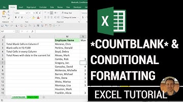 Excel Tutorial   COUNTBLANK & Conditional Formatting Blank Cells