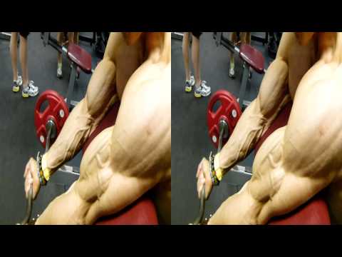 Helmut Strebl biceps workout in 3D-YouTube