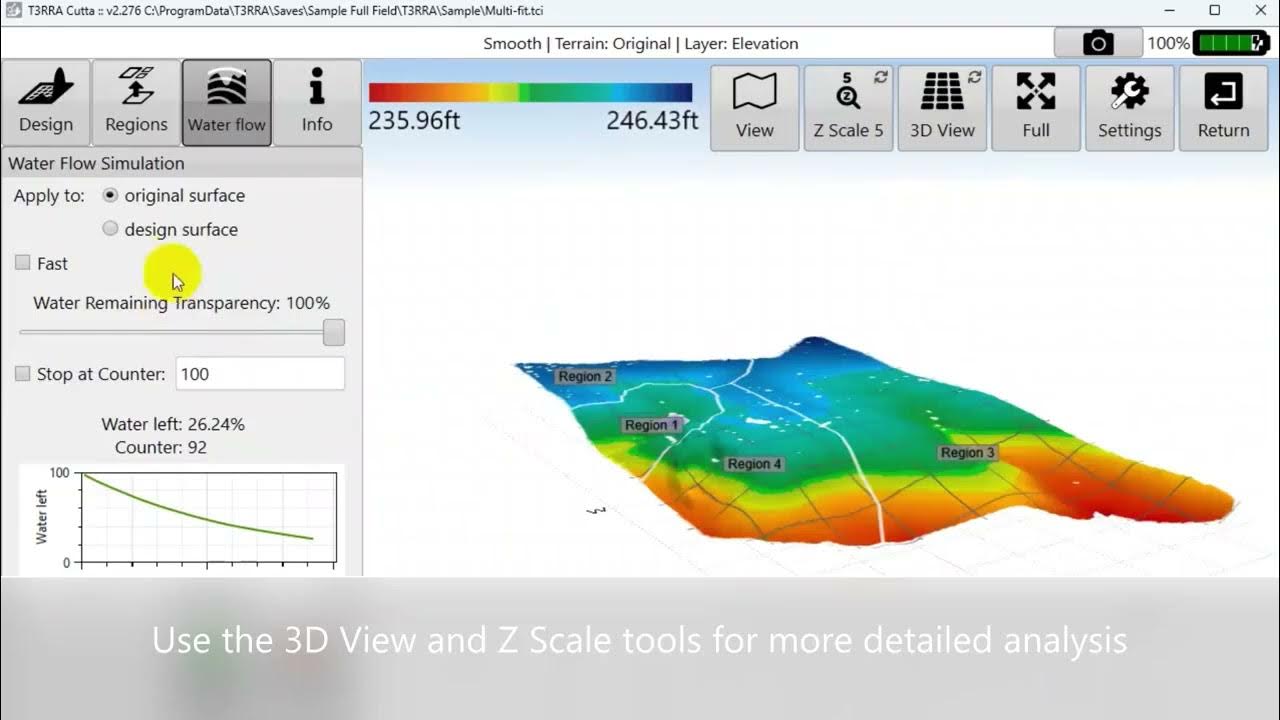 Using Water Flow rainfall simulator for analyzing drainage - YouTube