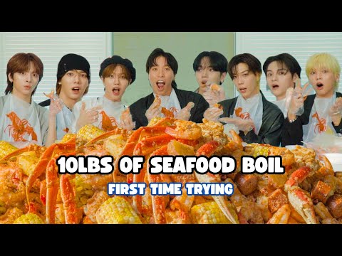 K-pop Idols try Seafood Boil for the First Time (Mukbang w n.SSign)