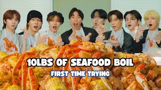 K-pop Idols try Seafood Boil for the First Time (Mukbang w n.SSign)