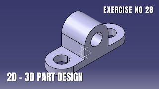 CATIA Design for Beginners Exercise 28 I Catia v5 tutorial exercise I Part Design I AUTOCAD