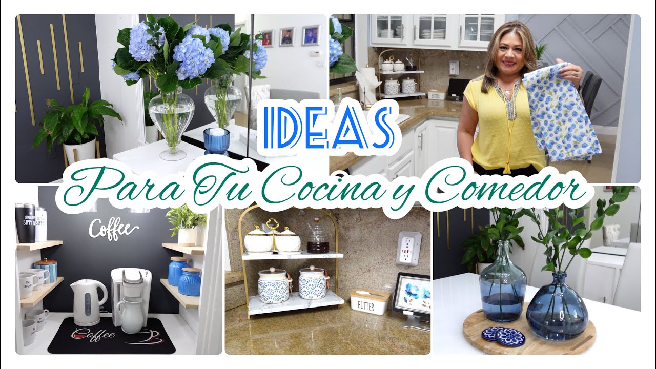 NUEVA DECORACION DE MI COCINA Y COMEDOR JUNTOS // IDEAS PARA ORGANIZAR Y DECORAR 🌿 COCINA FRESCA