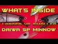 WHAT'S INSIDE:  LURE AUTOPSY and COMPARISON:  New Larger Daiwa Salt Pro MInnow 17 vs the smaller 15