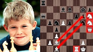 12-летний Магнус Карлсен ПОЖЕРТВОВАЛ Ферзя и Коня 29-летнему Сопернику! Шахматы