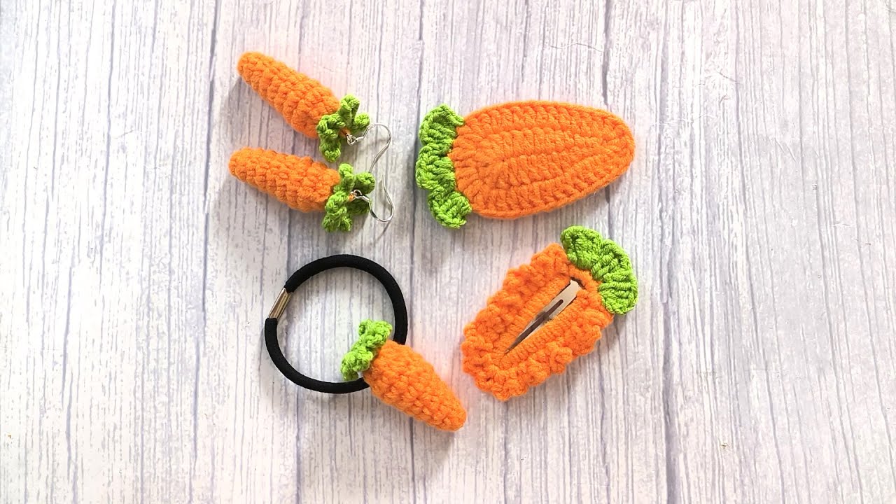 crochet carrot hair accessories