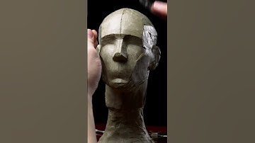 Working a Simplified Head Sculpted in Clay for the online Portrait sculpting Course.