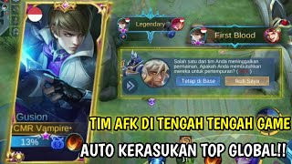 Download Lagu PAKAI GUSION RANKED KETEMU TIM AFK, VAMPIRE KERASUKAN RANN GUSION TOP GLOBAL GUSION | Mobile Legends MP3