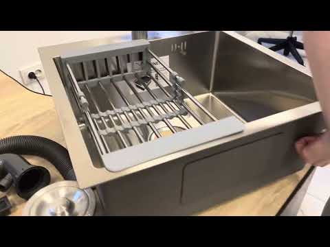 Набір Мийка Luminex 5050 сіра з неіржавкої сталі + і кран для кухні Kroner KRP Edelstahl Klassisch ESG035., відео 1