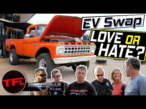 I Take My Tesla-Swapped Ford Truck to a Car Meet: Here Are Your Reactions! ChargeZilla Ep.5