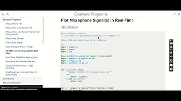 How to plot audio signals in Python using SoundDevice library