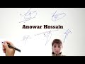 Anowar hossain name signature in english