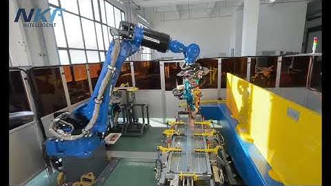 Our 500KG load capacity three-axis positioner, matched with Yaskawa automated spot welding robot.