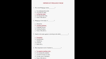 Important Pedagogy Mcqs l Pedagogy Mcqs l Top Pedagogy Mcqs
