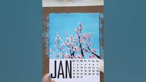 How to paint cherry blossom by gouache/cách vẽ hoa đào bằng màu gouache cho người mới bắt đầu học vẽ