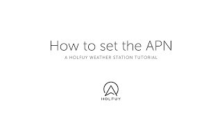 Holfuy tutorials: How to modify the APN screenshot 1