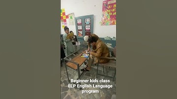 Beginner kids class learning English language program and computer academy