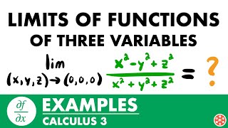 Limits of Functions of Three Variables Examples | Calculus 3 - JK Math