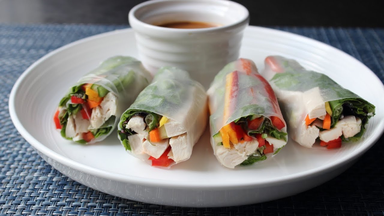 Spring Rolls - How To Make Fresh Spring Rolls - Rice Paper Wraps