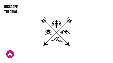 Inkscape tutorial line art arrow mountain wave outdoors logo