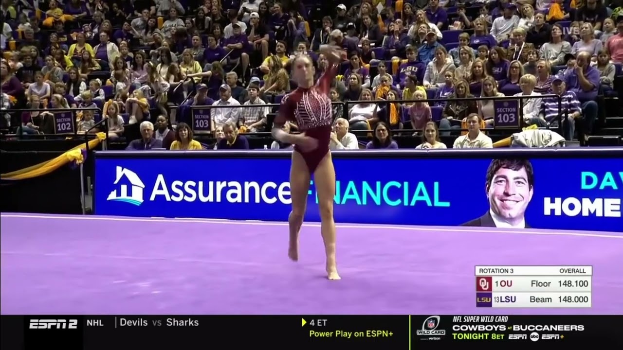 Jordan Bowers Floor Oklahoma @ LSU 2023 9.925