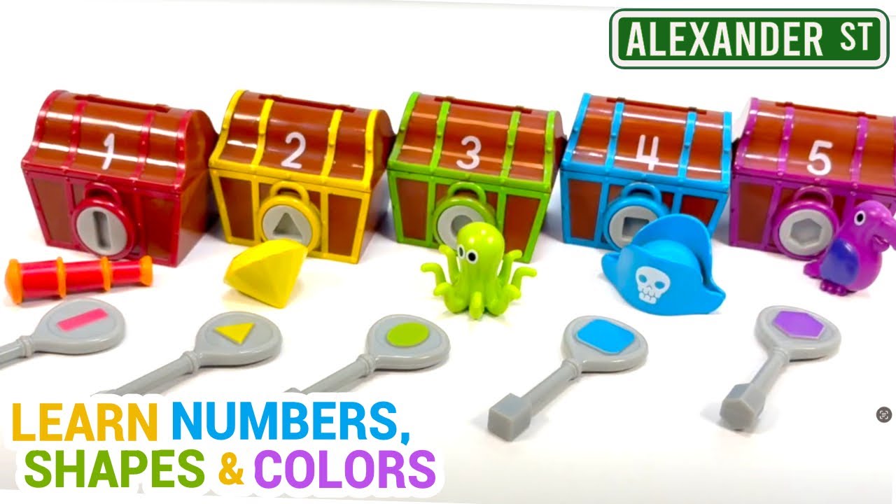 Learn Numbers and Counting, Colors, Shapes with Fun Treasure Hunt
