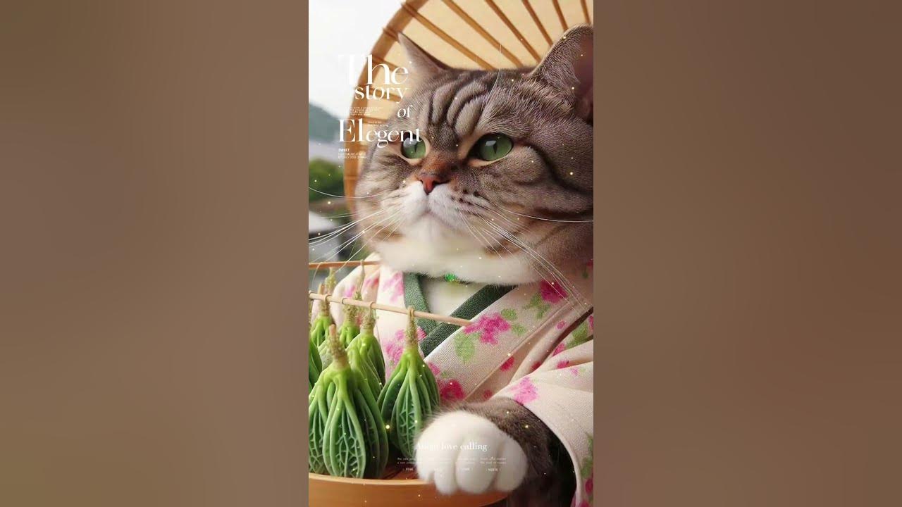 A Cat Falls in Love with Japanese Tea Ceremony. #cat #song #cute #cutecats  #funny #shorts