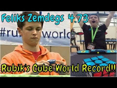 Felix Cube Rubik's Cube World Record 4.73 Felix's zemdegs in slow motion - YouTube