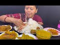 Bigbites eating rice with bit vorta badhakopi vorta dal sorshe amude sankar kalia katlar 